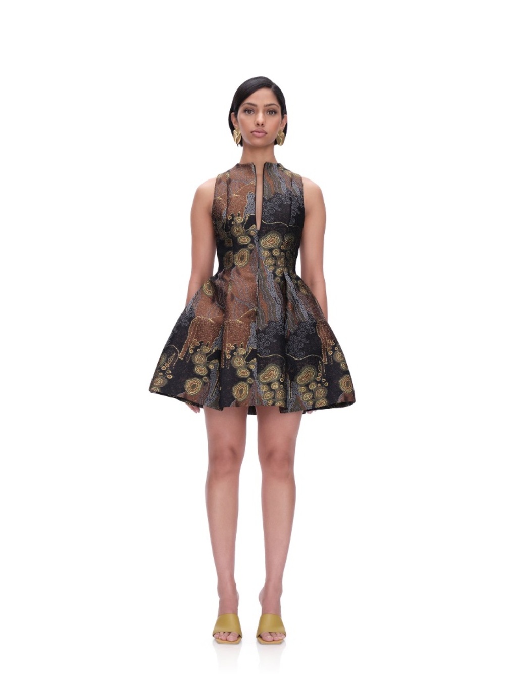 Andrea Iyamah Venti Dress - Kava Jacquard